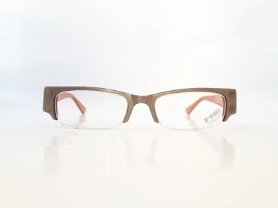 Óculos No Limits vintage anos 2000 laranja areia meia borda feminino retângulo novo em folha - Imagem 1 de 4