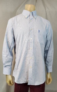 J Crew Blue White Checks LARGE Button Down Long Sleeve Casual Shirt Top USED - Picture 1 of 8