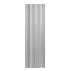 Via 48 In. X 96 In. White Vinyl Accordion Door with Hardware - Picture 1 of 7