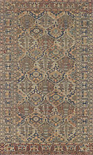 Vintage Muted Tribal Geometric Bakhtiari Living Room Rug 5x10 Handmade Wool Rug