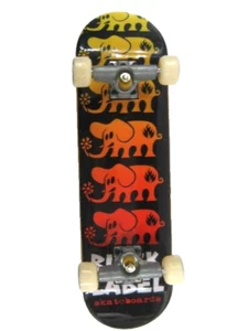 Tech Deck Mini Skateboard 3.75" Black Label Elephant Flame Fingerboard Red Yello - Picture 1 of 13