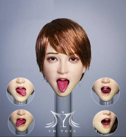 1/6 Female Head Sculpt with Detachable Tongue For 12" PHICEN Action Figure Cover