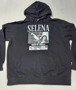 Selena Queen of Cumbia Sweatshirt Mens Large Black Long Sleeve Fleece Pullover - Picture 1 of 13