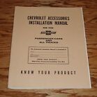 1950 Chevrolet Accessories Installation Manual Car & Truck 50 Chevy