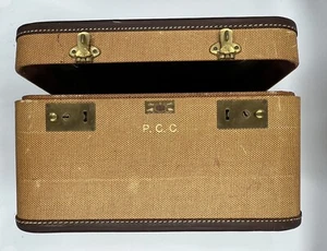 Valigia vintage Beckers Of DC tweed treno custodia cosmetica valigia specchio - Foto 1 di 24