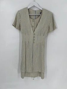 Dawn Joy II Shirt Dress Womens 4 Petite Yellow Blue Gingham Plaid Casual Layered - Picture 1 of 20
