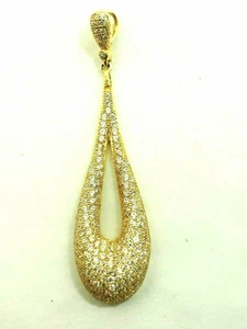 Beautiful 212 Stone Cubic Zirconia Pendant Vermeil Gold over Sterling Silver - Picture 1 of 11