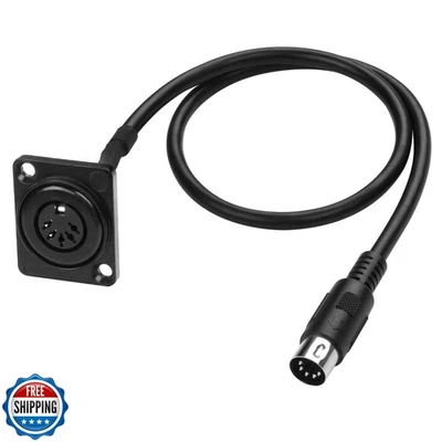 MEIRIYFA D-Type DIN 5PIN MIDI Cable Female to Male Extension Cord Panel Mount - Image 1 of 4