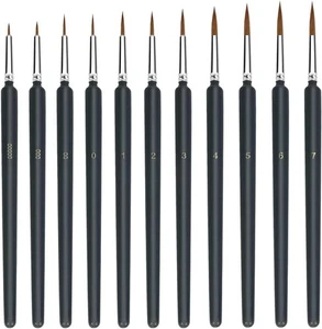 Fine Detail Paint Brush Miniature Painting Brushes Kit Artist Paints -11 Pieces - Picture 1 of 6