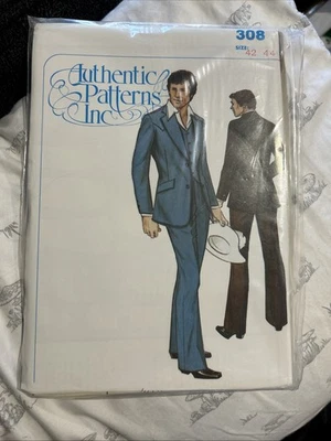 Authentic Patterns Inc #308 Men’s Jacket And Vest Size 42-46 UNCUT - Image 1 of 2