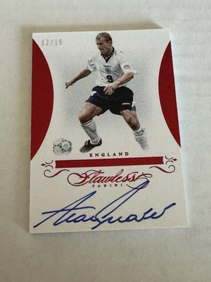 2015-16 Panini impecable Alan Shearer firmas impecables rubí automático 12/15 Inglaterra Foto 1 de 2