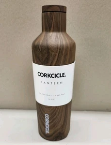 Corkcicle 475ml Walnut Wood Look Tumbler With Lid Stainless Steel 16oz PreOwned - Picture 1 of 4