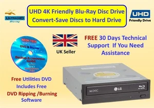 Bluray Drive UHD 4K Friendly Ultra HD External Blu-ray Disk MakeMKV LibreDrive - Afbeelding 1 van 2