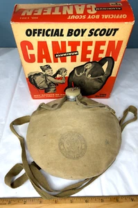 Boy Scouts of America Official Canteen Aluminum 1 Quart Vintage with Box - Picture 1 of 6