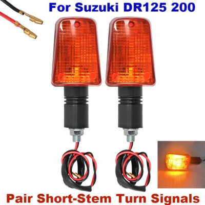 Short-Stem Turn Signals Indicators For Suzuki DR350 DR650 DR 125 200 250 GSXR750 Foto 1 de 4