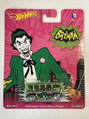 Hot Wheels DC Batman The Joker Volkswagen Deluxe Wagon Real Riders 1:64 F05 Foto 1 de 3