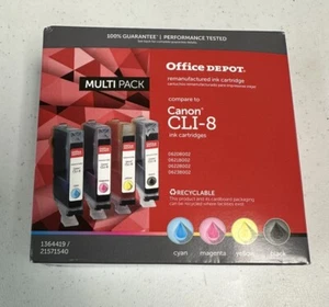 Office Depot For Canon CLI-8 Multi Pack 4 Color PIXMA MP500, PIXUS iP4200 - Picture 1 of 5
