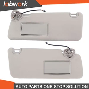Labwork Left & Right Sun Visor For 2013-18 Dodge Ram 1500 2500 3500 Gray W/Light - Picture 1 of 20