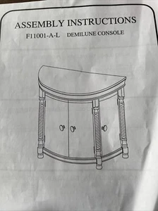 Small Half Moon Console Table Hall Entryway Living Room Wooden Accent 38x29x13 - Picture 1 of 10