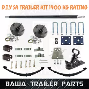 Single Axle UN-BRAKED Trailer Kit 1400kg Rating with EYE TO EYE SPRINGS 45X8MM! - Picture 1 of 1