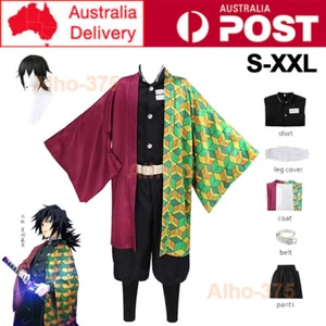 Adults Demon Slayer Tomioka Giyuu Cosplay Costume Wig Kimetsu no Yaiba Outfits - Picture 1 of 13