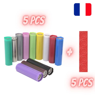 Lot x5 Gaine Thermorétractable Accu 18650 Wrap x5 Isolateur Autocollant Batterie - Immagine 1 di 4