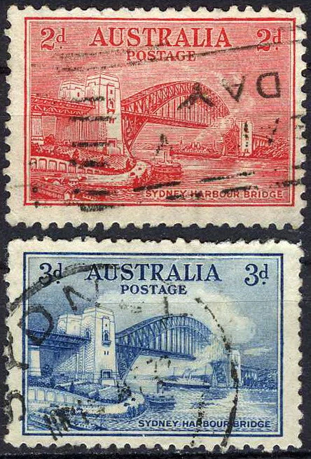 Australia 1932 Sidney Harbor Bridge Used (SC# 130-131) - Image 1 of 1