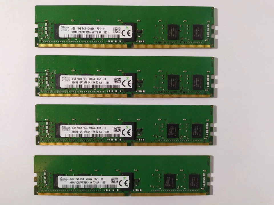4 x 8GB RAM (32GB total) RDIMM DDR4 ECC 2666 MHz - Immagine 1 di 1