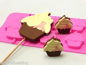 4+1 Charity Cupcake Chocolate Silicone Bakeware Cake Lolly Mould Candy - Picture 1 of 4