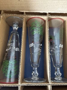 1950's Libbey Glass Currier & Ives Colonial Print LOT of 3 Pilsner Goblets - Picture 1 of 3