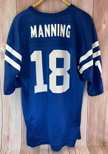 Champion Indianapolis Colts Peyton Manning Blue Vintage Football Jersey Large - Picture 1 of 4