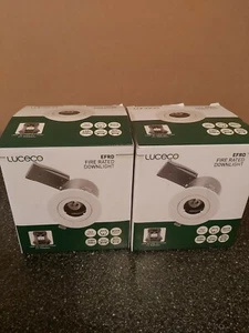 2 x LUCECO EFRD Fire Rated Downlight, IP65, GU10 fitting, white finish, tilt bez - Picture 1 of 4