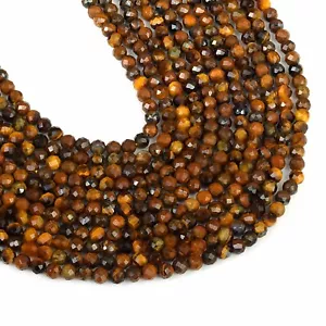 20-40 cm Piedra Preciosa Natural Ojo de Tigre Cuentas Sueltas Redondas 1 Hebra 4mm - Imagen 1 de 4