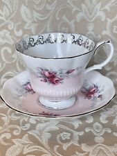 Royal Albert Rose Marie Series Sunset Pink Rose Tea Cup and Saucer. Vintage