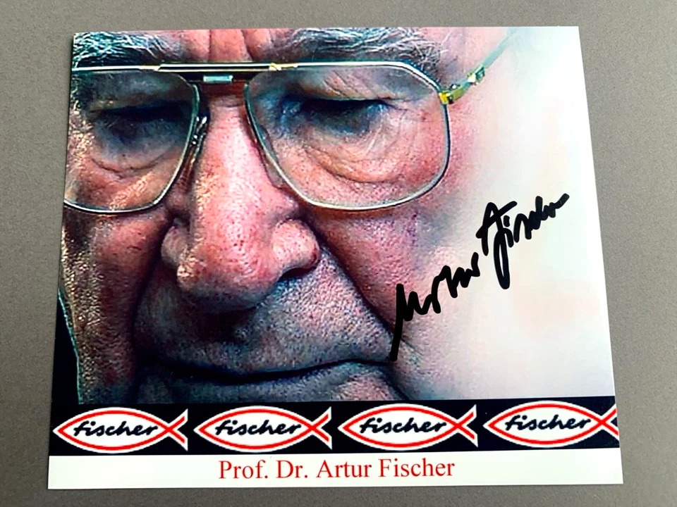 ARTUR FISCHER (†2016) bedeutender Erfinder signed Foto 11x12,5 Autogramm - Bild 1 von 1