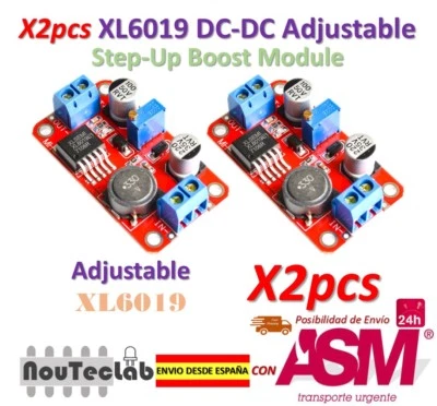 2pcs DC DC Boost Power Supply XL6019 Voltage Stabilized 5V/12V/24V Adjustable - Imagen 1 de 4