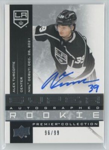 2021-22 Upper Deck Premier Hockey 20th Anniversary RC Auto Alex Turcotte 96/99