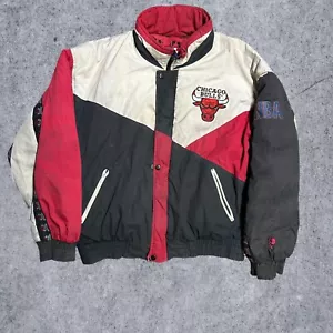 Vintage Chicago Bulls Puffer Jacket Pro Player Xl Thrashed - Picture 1 of 7