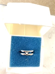Anillo de dedo del pie motivo de estrella cristal estrás plata de ley ajustable en caja NUEVO - Imagen 1 de 4
