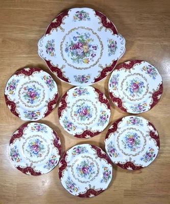 Royal Albert Bone China "Canterbury" pattern Dinner Plate with 6 side plates - Image 1 of 4