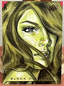 2021 UD Marvel Black Diamond Sketch Card Veronica O'Connell 1/1 She-Hulk - Picture 1 of 16