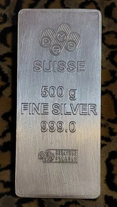 ✰ SELTENER Pamp Suisse 1/2 HALBES KILO 500 Gramm Lady Fortuna Silberbarren älterer Stil ✰ - Bild 1 von 2