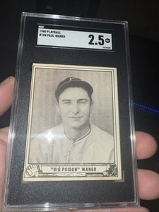 1940 PLAY Ball Big POISON Paul Waner SGC 2.5 #104 Pittsburg Pirates HOF .333 Durchschnitt - Bild 1 von 6