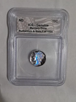 Mercury Dime 1940 * Rutenio y Holo * IGC 1 de 1000 Foto 1 de 3
