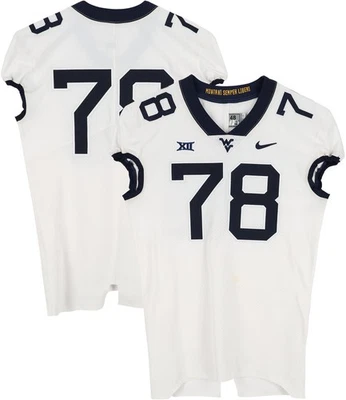 West Virginia Mountaineers TI #78 White Jersey from Football Program - Size 48+4 - Image 1 of 3