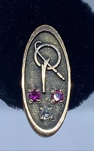 10K Gold Diamond & Ruby Boeing Industries Tie Tack 1.5g - Picture 1 of 11
