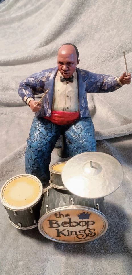 JIM SHORE LIFE OF A NATION BEBOP KINGS DRUMMER JAZZ BAND RARE FIGURE IN BOX 2005 - Image 1 of 2