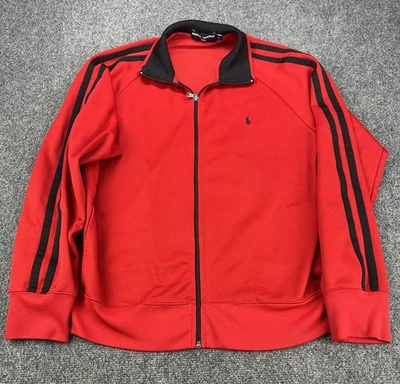 Polo Sport Ralph Lauren Chaqueta de Pista Hombre Grande Roja Cremallera Completa Rendimiento Pony Foto 1 de 4