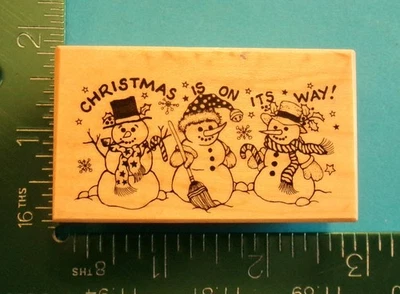 PSX E-256 NAVIDAD ESTÁ EN CAMINO MUÑECOS DE NIEVE Sello de Goma Navidad Foto 1 de 2