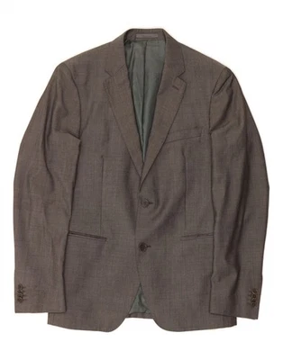 CALVIN KLEIN Mens 2 Button Blazer Jacket IT 48 Medium Grey Polyester AS08 - Image 1 of 4